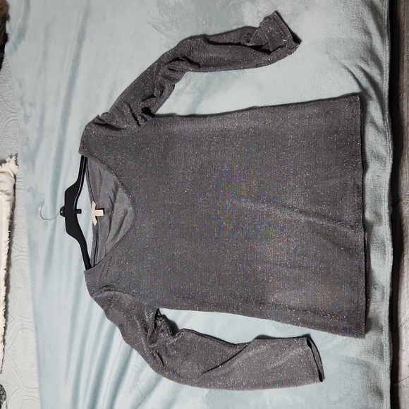 Banana Republic women's blouse gray and silver sparkles size Large - Picture 4 of 4